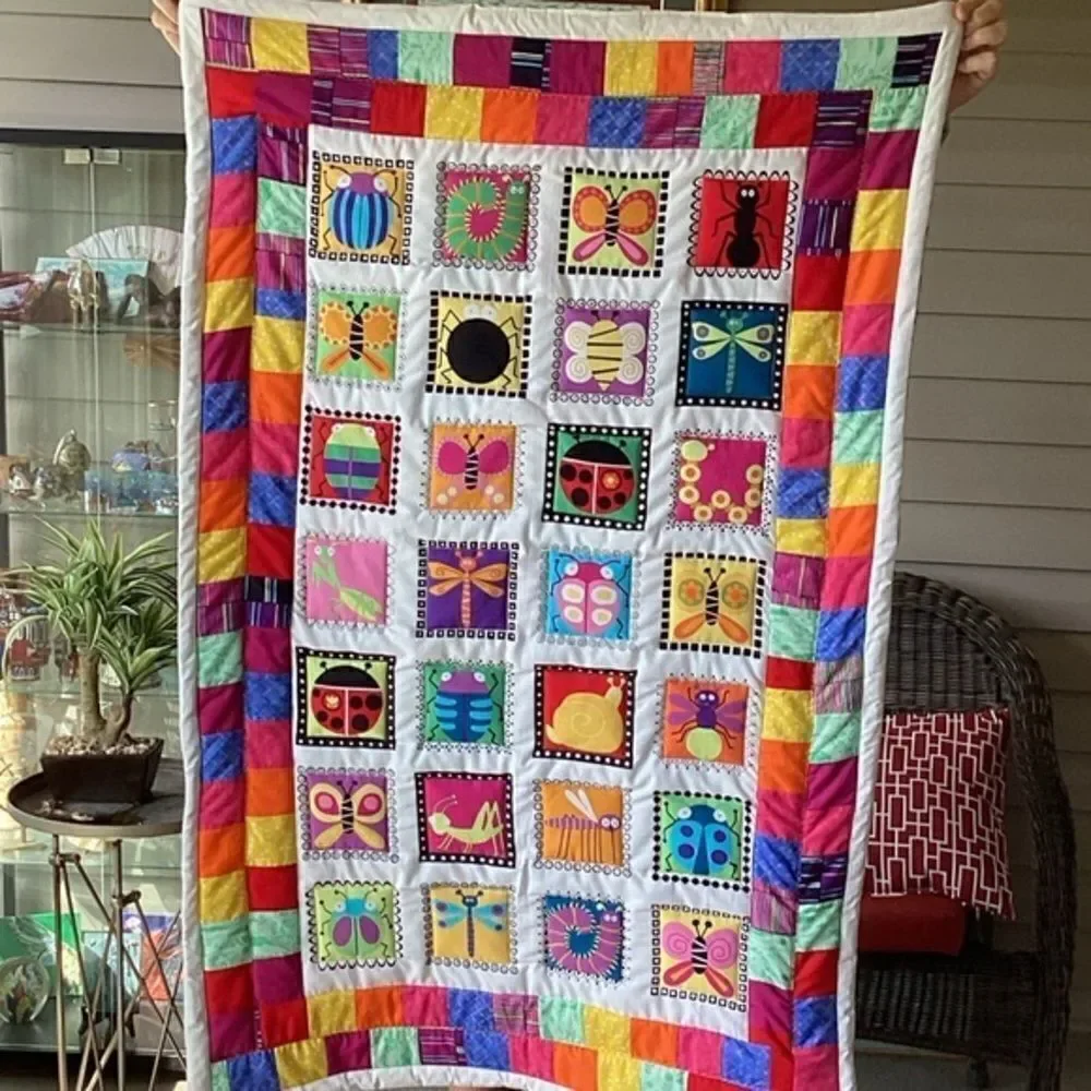NWT. Girls Love Bugs Too! Hand Crafted Children’s Quilt